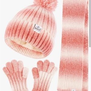 Amazon Essentials Pink Ombre Kids Hat Set
